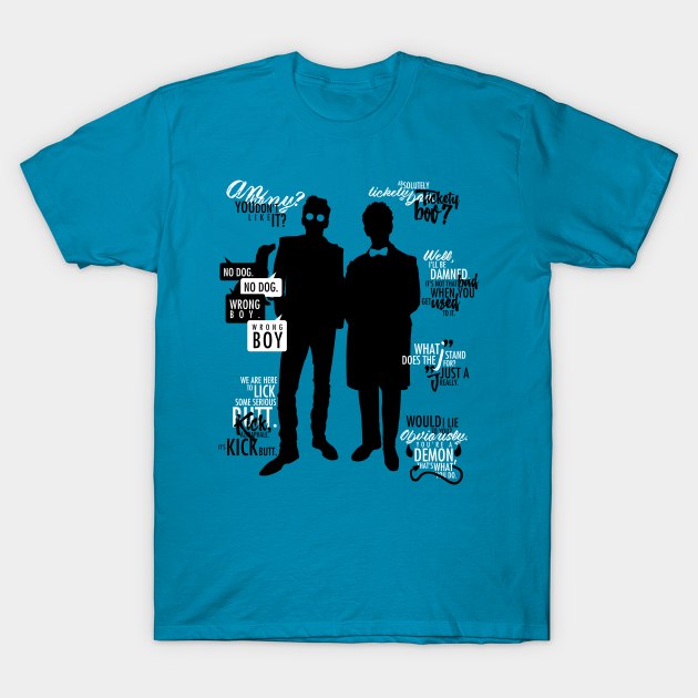 Good Omens: Crowley & Aziraphale T-Shirt by firlachiel